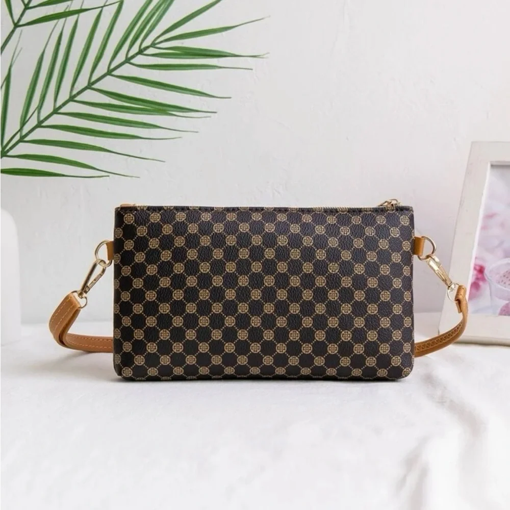 ⚠️Clearance Coffee Brown Print Crossbody Bag - Picture 2 of 4